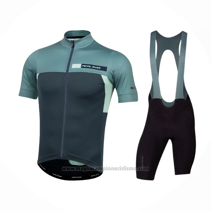 2021 Abbigliamento Ciclismo Pearl Izumi Spento Verde Manica Corta e Salopette